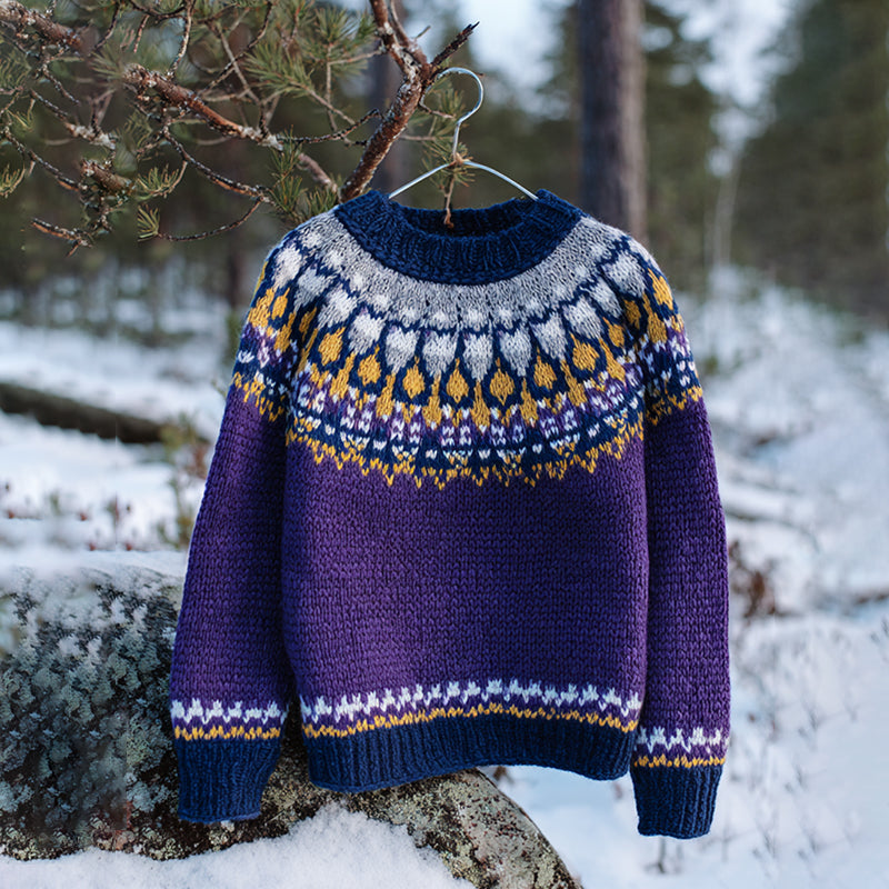 Vintage Icelandic Knit Jacquard Warmth Crew Neck Sweater(unisex) elevenforest