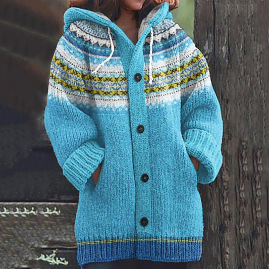 Vintage Icelandic Knitted Jacquard Warm Women's Sweater elevenforest
