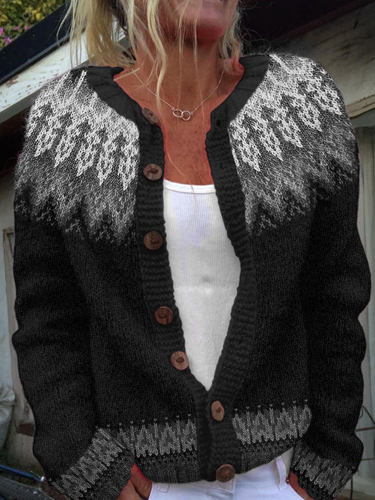 Vintage Tribal Icelandic Pattern Women's Sweater elevenforest