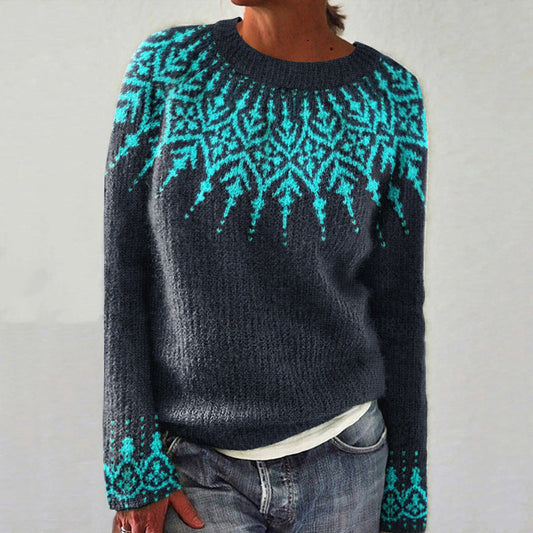 Vintage Fairman Island Geometric Knitted Jacquard Sweater elevenforest