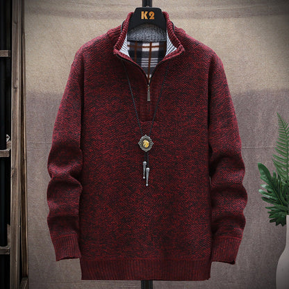 Men's Vintage Knitted Stand Collar Sweater elevenforest