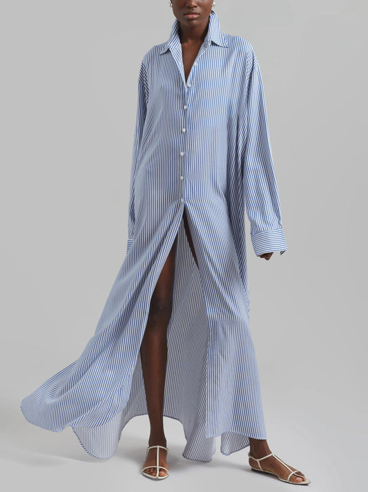 White/Blue Stripe