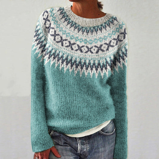 Vintage Fairman Island Knit Jacquard Crew Neck Sweater elevenforest