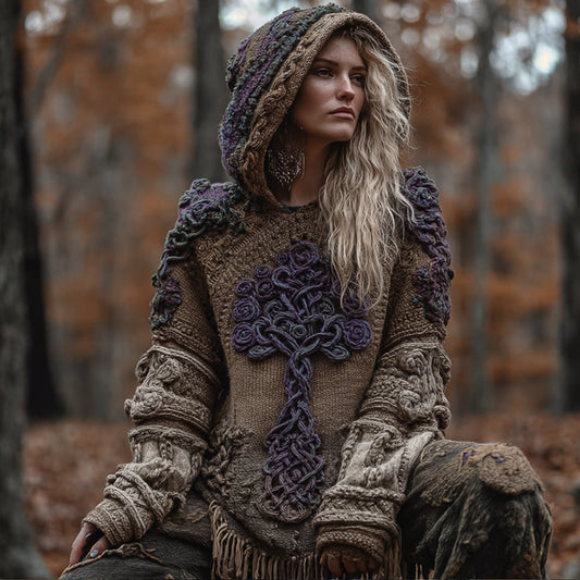 Women's Viking Tree Of Life Art Hoodie Sweater elevenforest