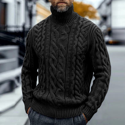 Vintage Thick Needle Cable Iceland Turtleneck Sweater artswardrobe