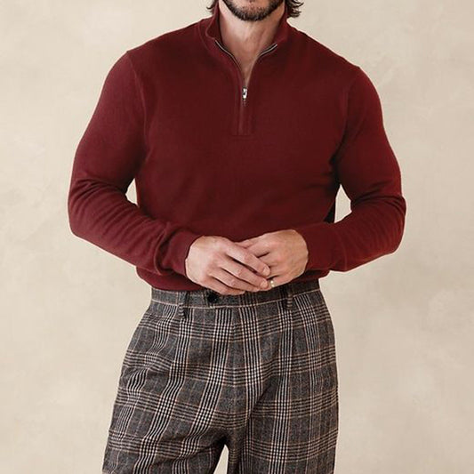 Men's Vintage Knit Warm Zip-up Sweater elevenforest