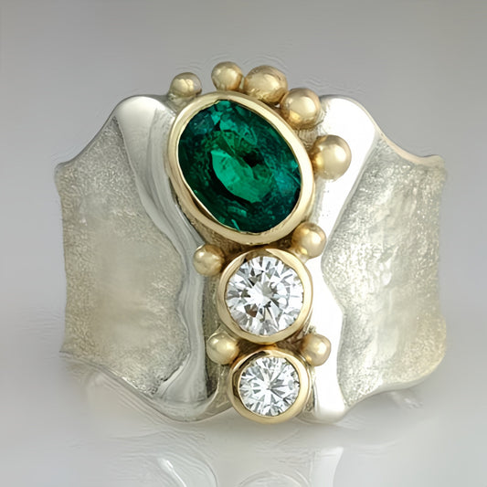 Exotic Silver Crystal Ring