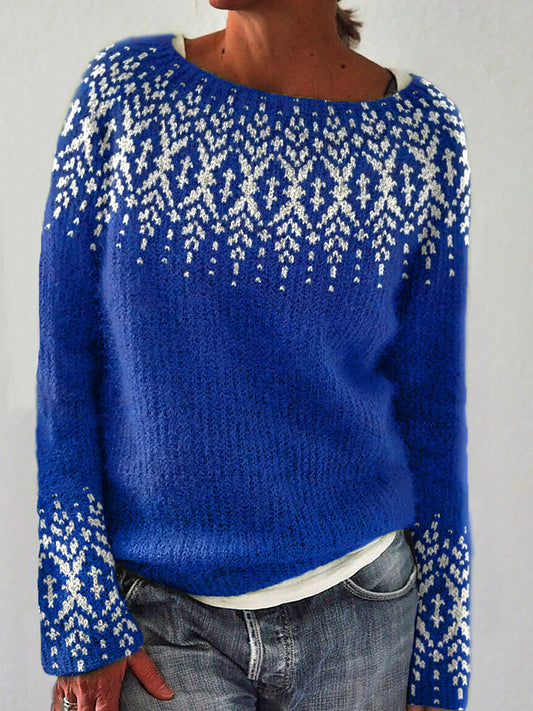 Jacquard Cozy Knit Icelandic Sweater elevenforest