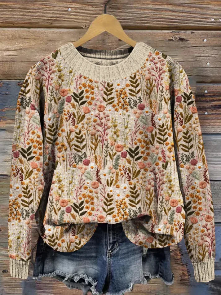 Elisa® | COMFORTABLE SWEATER WITH FLOWERS