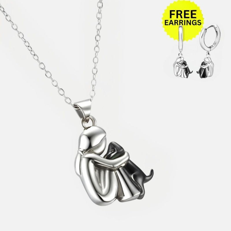 Hug Pendant Necklace With Bonus Earrings – Limited Time Offer
