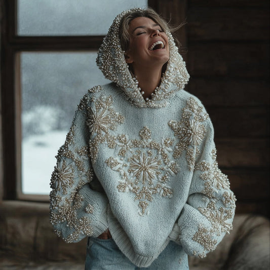 Women's Halloween Snowflake Warm Sweater artswardrobe