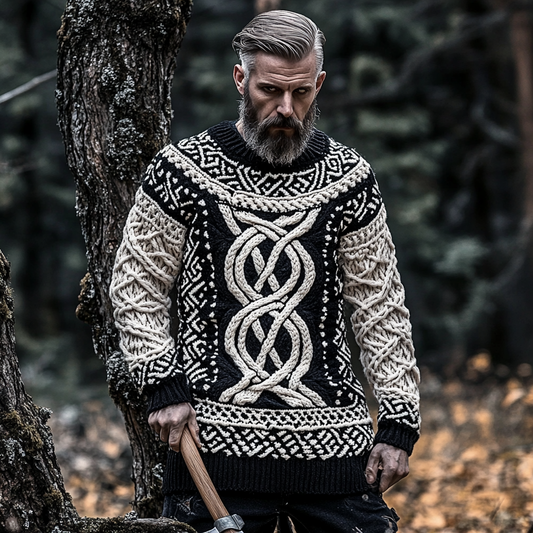 Vintage Viking Chunky Knit Cozy Warm Crew Neck Sweater elevenforest