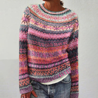 Vintage Fairman Island Knit Jacquard Crew Neck Sweater artswardrobe