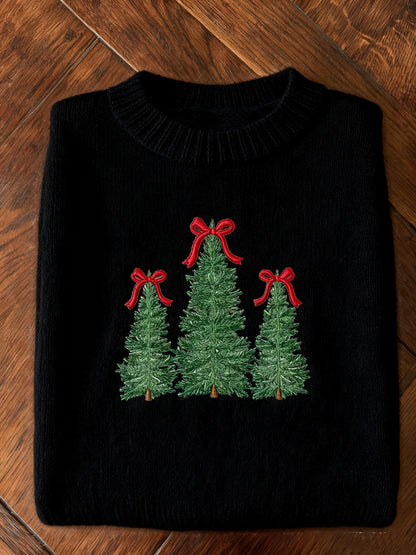 Women's Christmas Art Print Casual Sweater artswardrobe