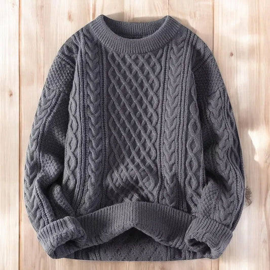 Cozy Autumn Winter Knit Sweater Loose Fit Vegan-Friendly Pullover Warmth Knitted Jacquard Unisex Sweater elevenforest