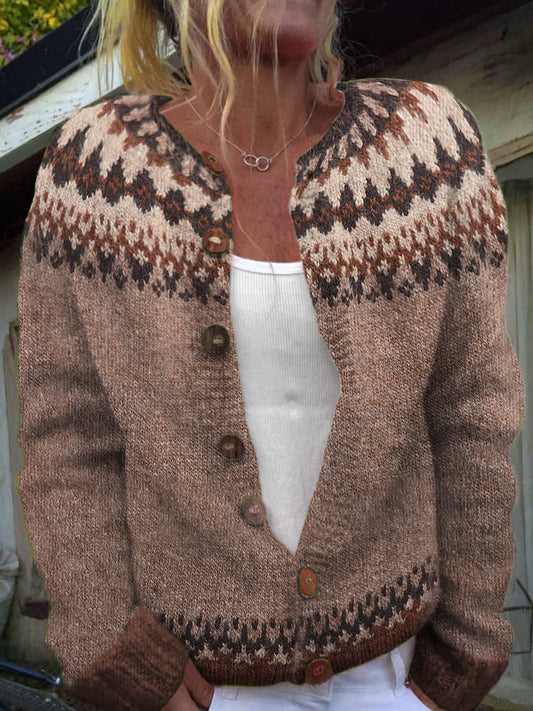 Vintage Traditional Pattern Iceland Style Sweater elevenforest