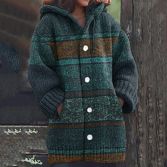 Vintage Tribal Geometry Pattern Cozy Casual Sweater elevenforest