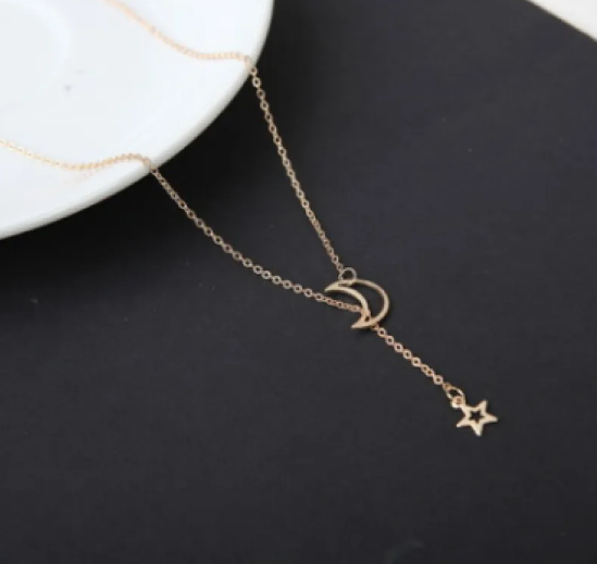 Moon Star Short Necklace