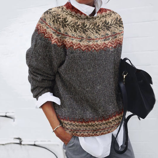 Retro Icelandic Pattern Knitted Cozy Sweater elevenforest