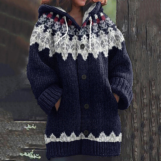 Vintage Beautiful Knit Jacquard Warmth Print Women's Sweater elevenforest
