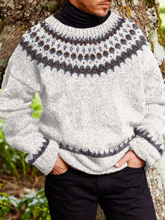 Men's Vintage Jacquard Knit Sweater elevenforest