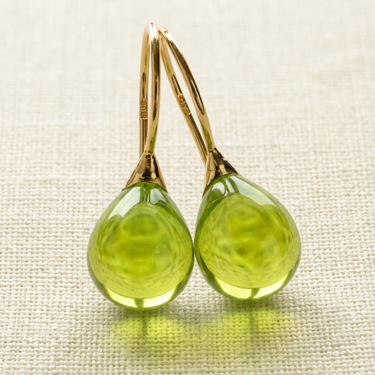 Green Bright Drop Earrings