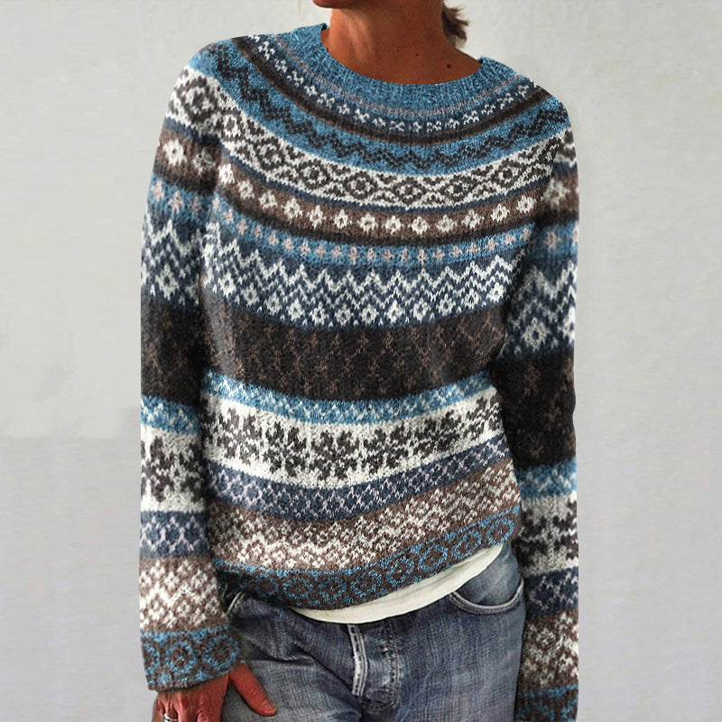 Women's Fairman Island Contrast Graphic Design Sweater artswardrobe