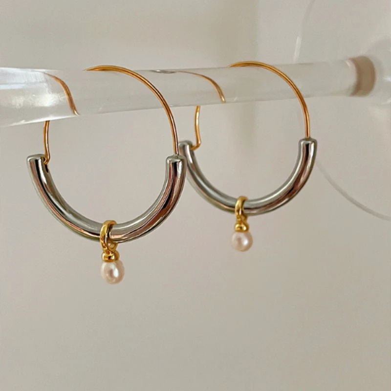 Gold & Silver Pearl Earrings