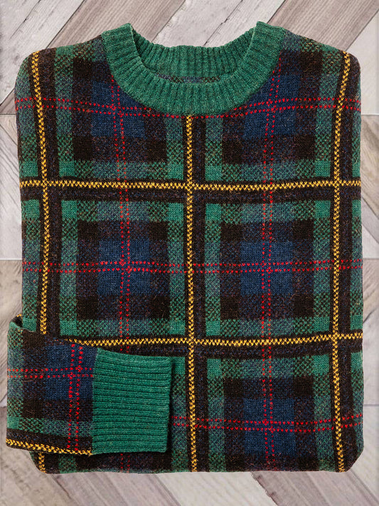 Vintage Plaid Cozy Knit Sweater artswardrobe