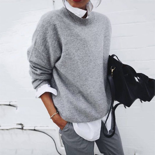 Shirt Collar Long Sleeve Fake Two Piece Sweater elevenforest