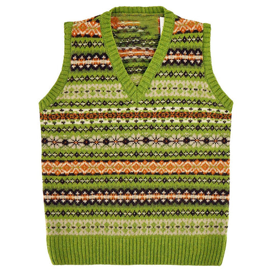 Vintage Geometric Southwest Print Vest Sweater elevenforest