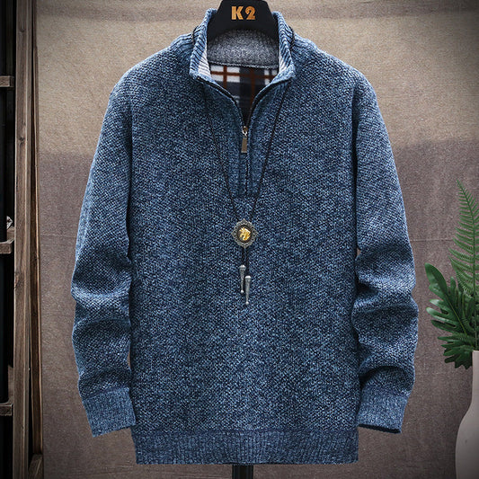 Men's Vintage Knitted Stand Collar Sweater elevenforest