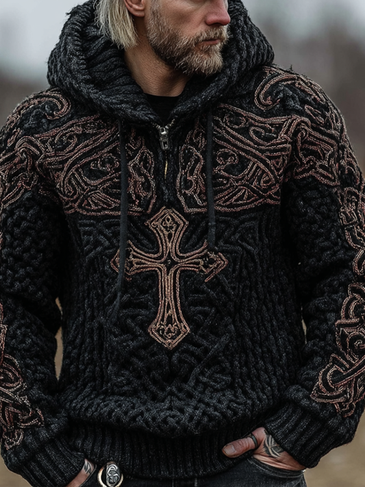 Halloween Viking Style Celtic Mythology Men's Hooded Sweater elevenforest