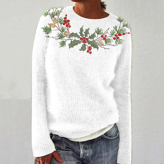 Christmas Wreath Knitted Jacquard Sweater elevenforest