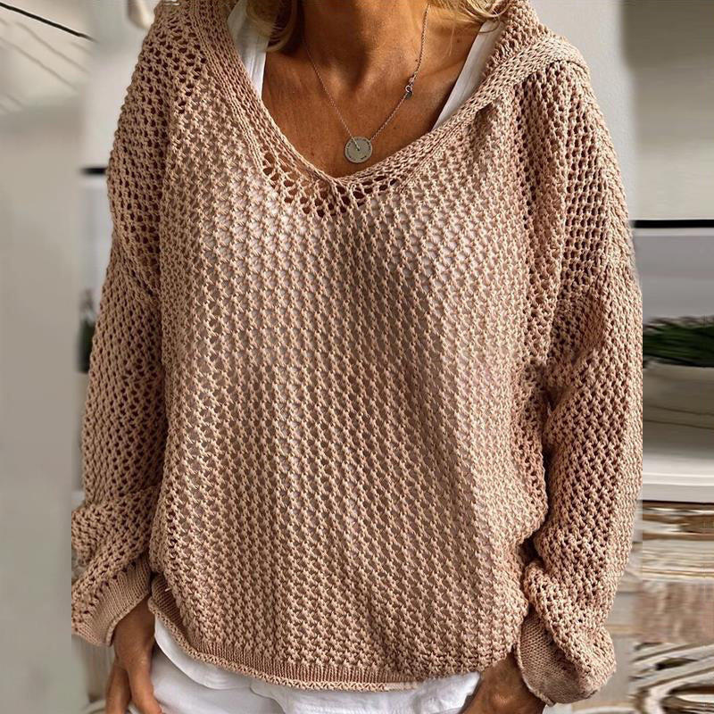 Vintage Hollow Out Comfy Hooded Sweater elevenforest