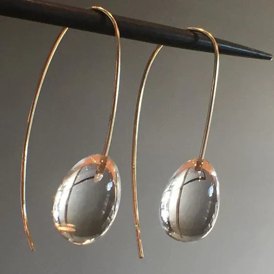 Grey Crystal Drop Earrings